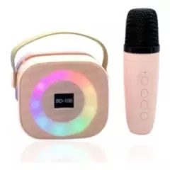 GENERICO - Mini Parlante Karaoke Bluetooth Luz RGB Sonido Estéreo  Micrófono