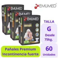 EMUMED - Emumed Pañal Premium Talla G 3x20