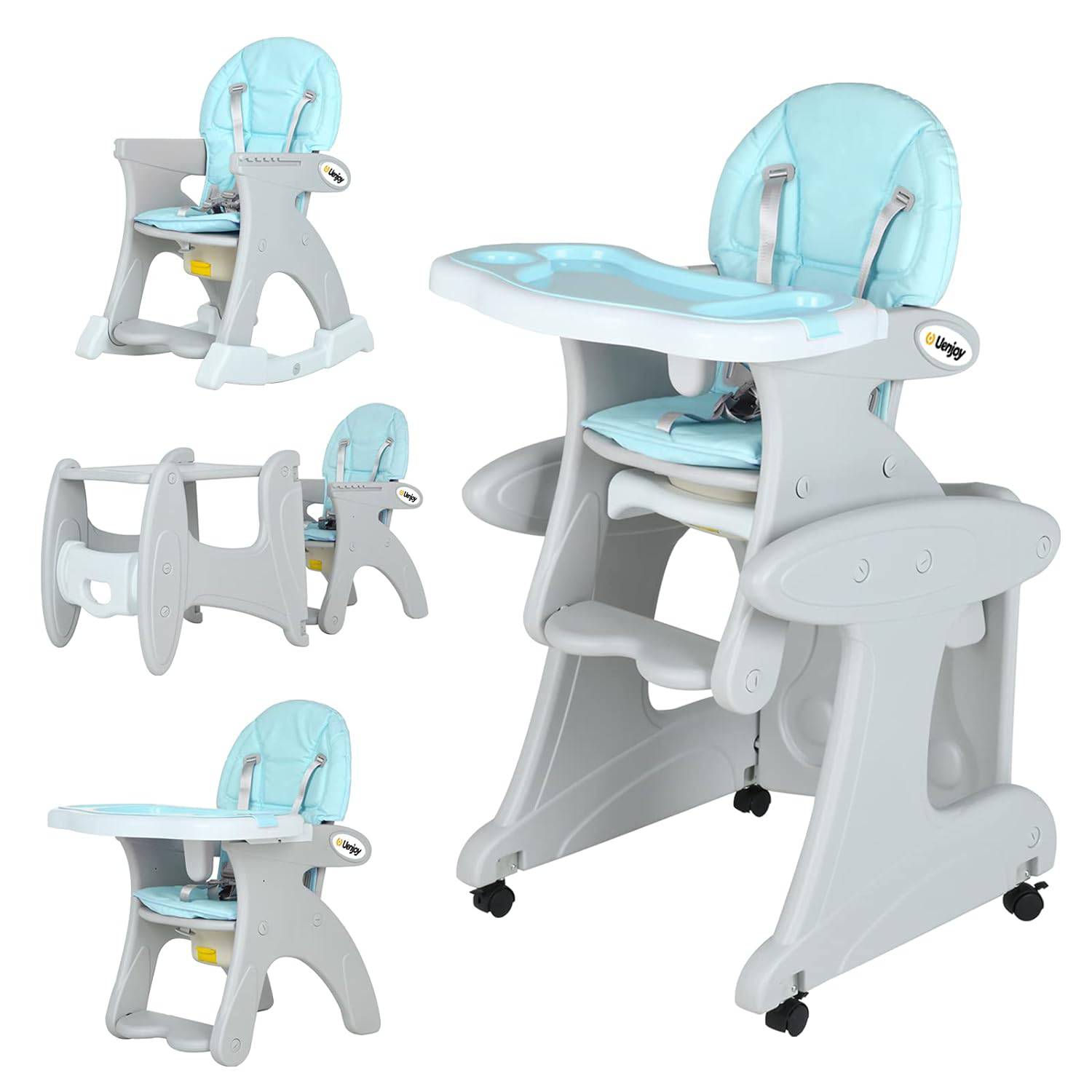 Silla de Comer Baby Desk 3 en 1 Celeste — Bebesit