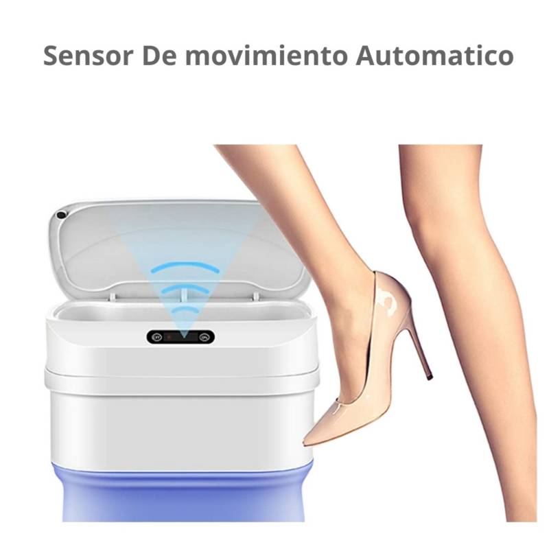 Papelera Inteligente De Sensor De 16 Ltro + 50 Bolsas Blanco