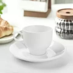 DANNY HOME - Set 6 Tazas de Café con Platillo Blanco 90 ml