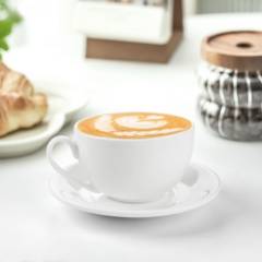 DANNY HOME - Set 6 Tazas de Cafe con Platillo Blanco redondo 260 ml