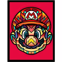 GENERICO - Cuadro Decorativo Mario Bros Abstracto Medidas 30x40 CM