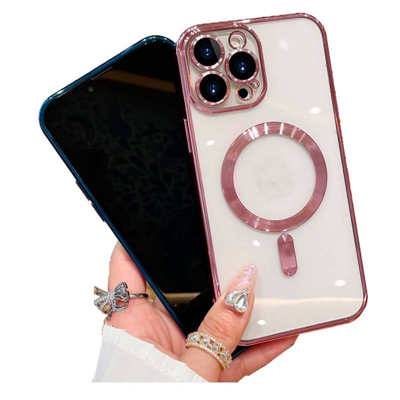 Carcasa de silicona con MagSafe para el iPhone 15 Plus - Rosado