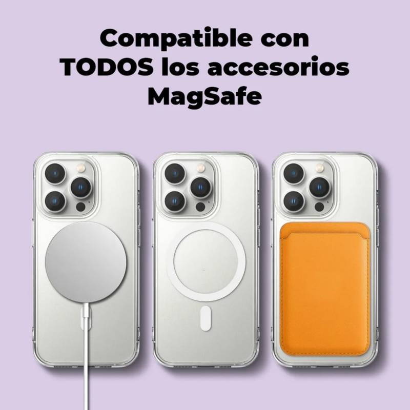 Funda iPhone 15 Pro MagSafe Transparente/Negro Epico