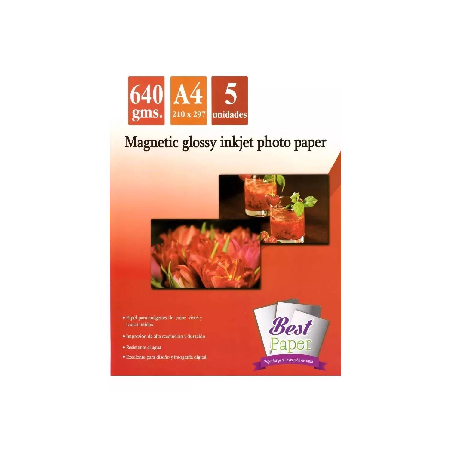 Papel Fotográfico Imantado A4 tipo Glossy Brillante Material