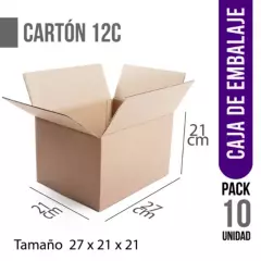 STUDIONE - Caja Embalaje 21x21x27cm Carton Corrugado 12C Pack10 Unidad