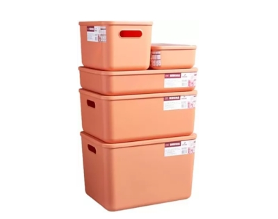 Pack 5 Cajas Organizadoras Plásticas Canasto Cocina Closet - Naranja - 36