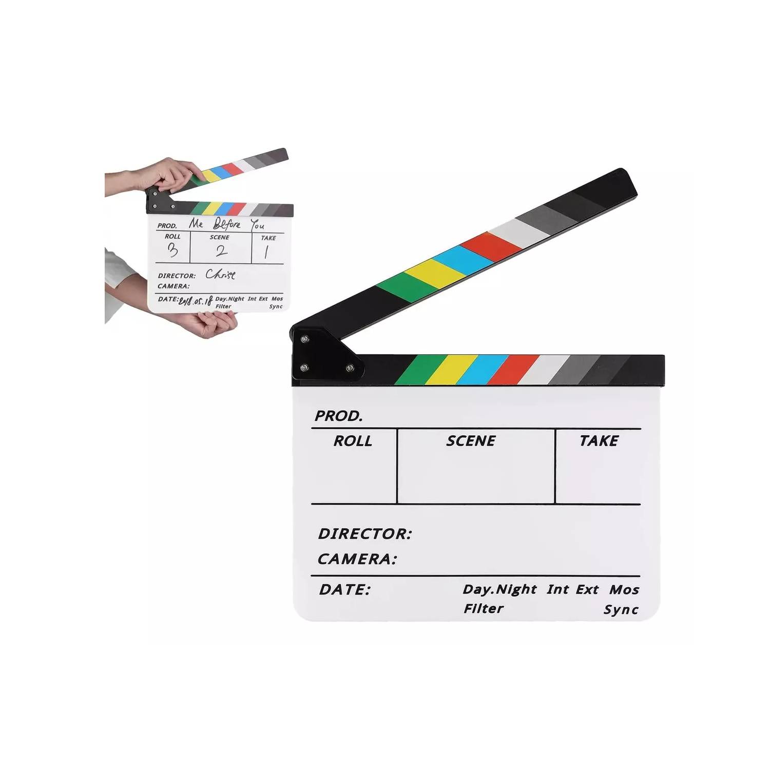 GENERICO Acrylic Film Clapper Board Hollywood 300X245 mm Claqueta de Cine