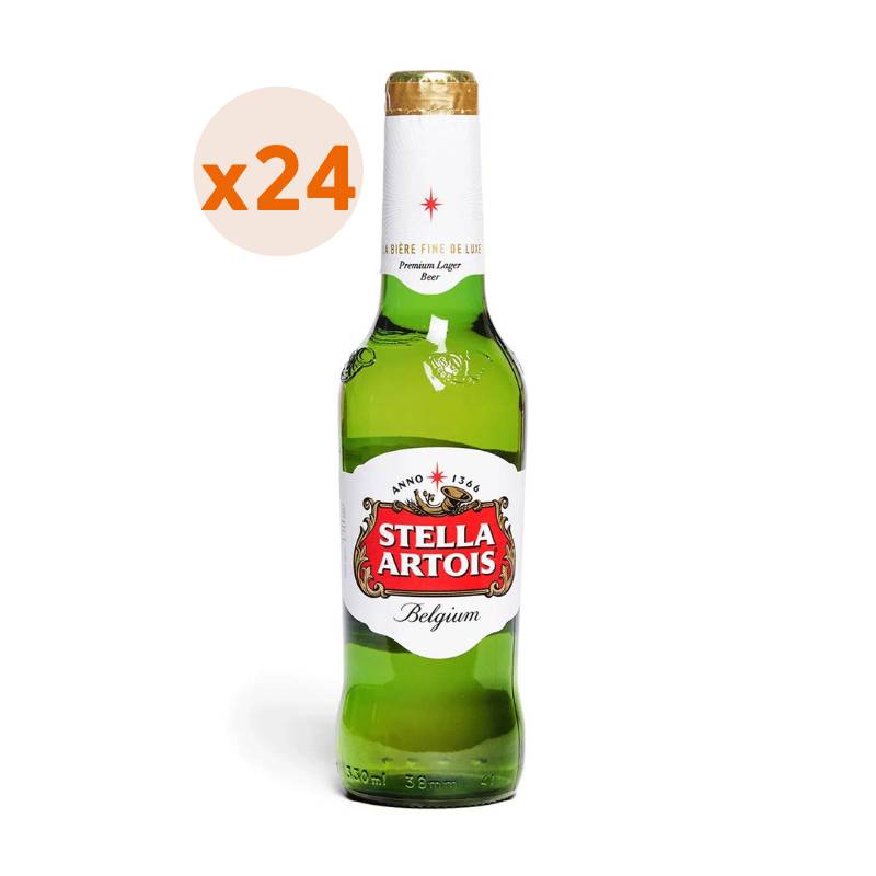 STELLA ARTOIS - 24x Cerveza Stella Artois Botellín 5,2° 330cc