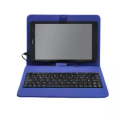 E4U - Teclado USB con soporte azul E4U para Tablet