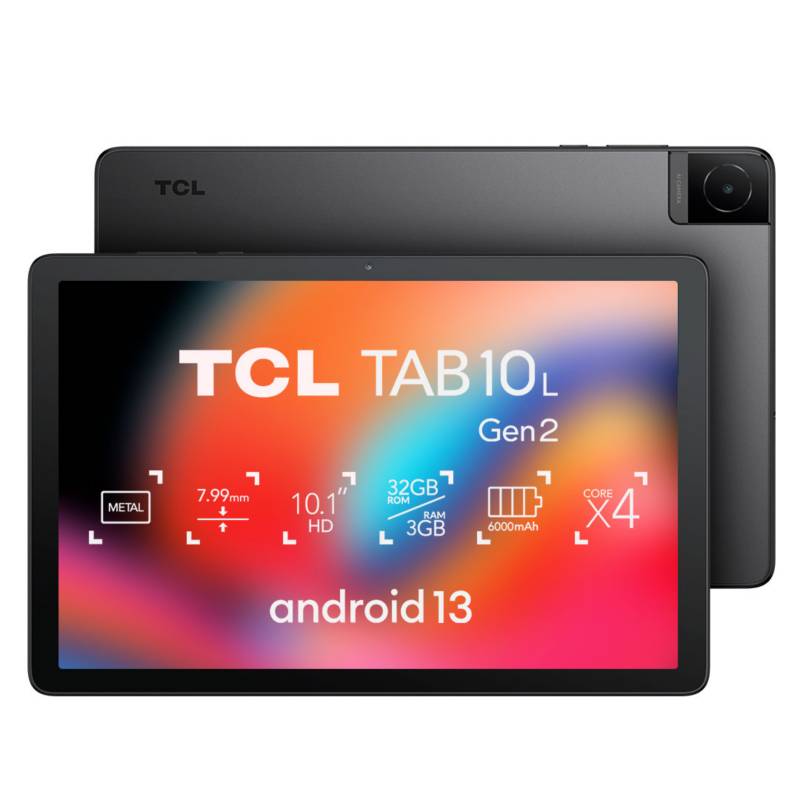 TCL Tab 10 WiFi Gen2 - Tablet de 10.36 2K, Octa-Core, 4GB de RAM, Memoria  de 64GB Ampliable por MicroSD, 6000 mAh de batería, Acabado Metal Ligero,  Android 13, Space Grey : : Electrónica