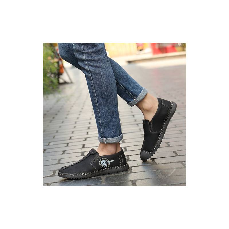 GENERICO Zapatos Casual Hombre Cuero Suave Mocasines falabella