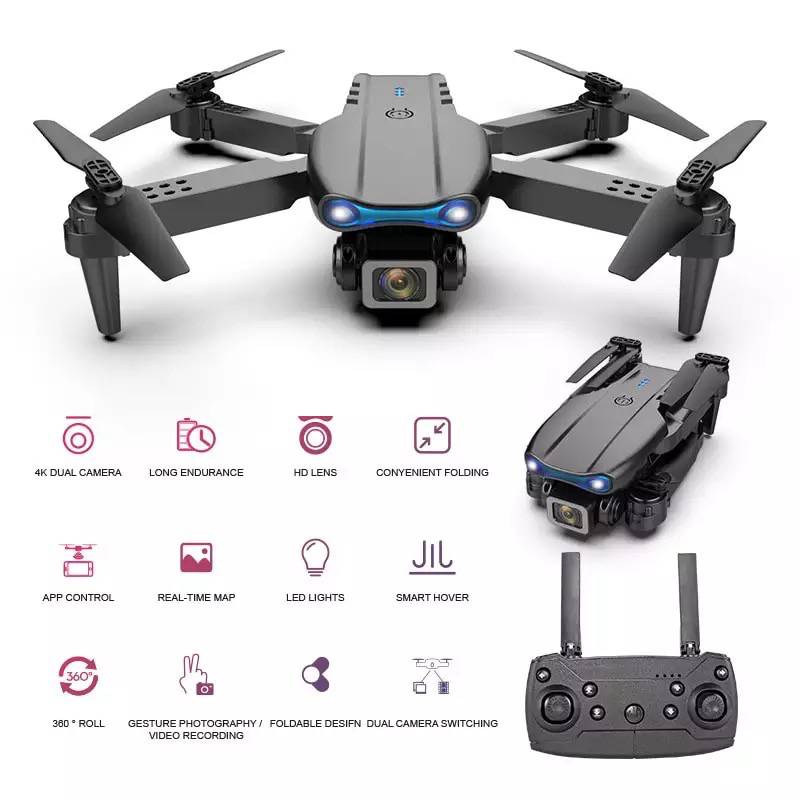 Ripley - DRON DOBLE CÁMARA 4K WIFI 3 BATERIAS PLEGABLE BOLSO