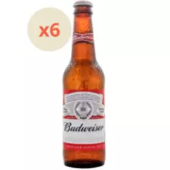 BUDWEISER - 6x Cerveza Budweiser Especial Botellín 4,8° 330cc