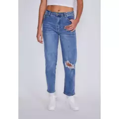 SIOUX - Jeans Mujer Mom Destroyer Azul Sioux