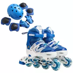 GENERICO - patines lineales ajustables con luz y protección  Talla 29 a 32