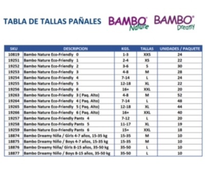 Pañales Ecológicos Talla 6 (XXG), Bambo Nature