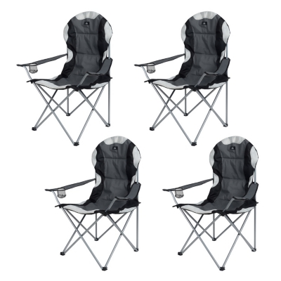 RUTTA Pack 4 Silla Plegable Camping Negro