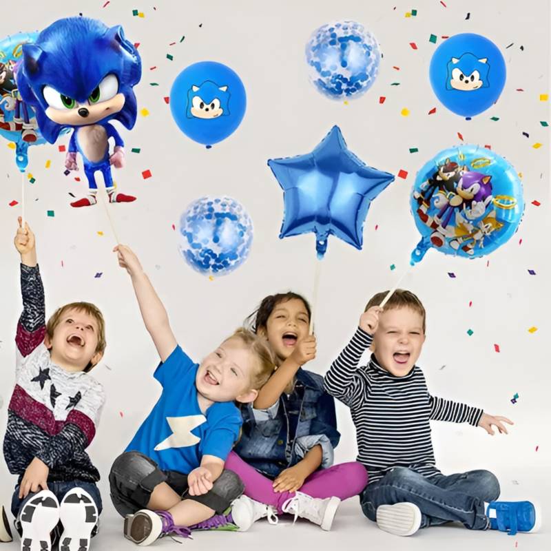 GENERICO 20 Globos Cumpleaños Decoración Sonic