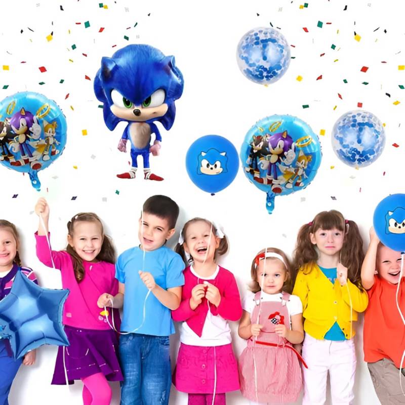 GENERICO 5 Set Cumpleaños Sonic Decoracion Cumpleaños Globos Sonic