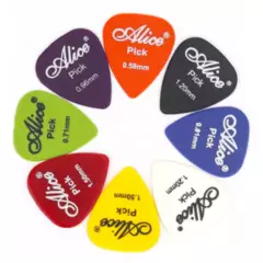 ALICE - Pack 50 Uñetas Colores Medidas Surtidas Alice Guitarra Bajo