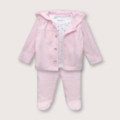 OPALINE - Conjunto de bebé niña 3 piezas clinica rosado (PM - 3M) rosado Prematuro