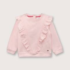 OPALINE - Polerón de niña v con broderie rosado (6M - 4A) rosado 9 meses