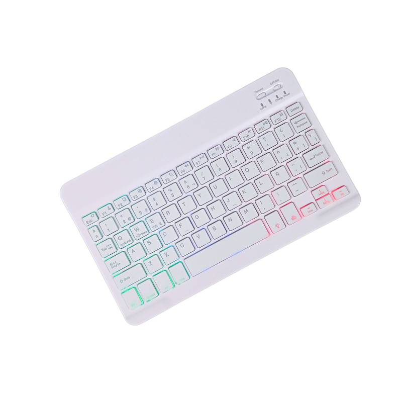 Mini Teclado Bluetooth Ultra Slim Español Luz Led