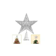 GENERICO - Estrella Arbol De Navidad Adorno Navideño Decoracion Plata
