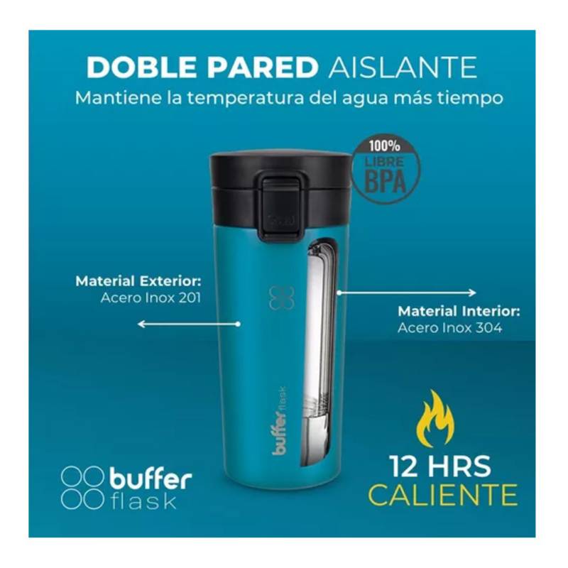 Vaso Termico Mug Buffer 1,2 Lt Acero Inoxidable Frio Y Calor