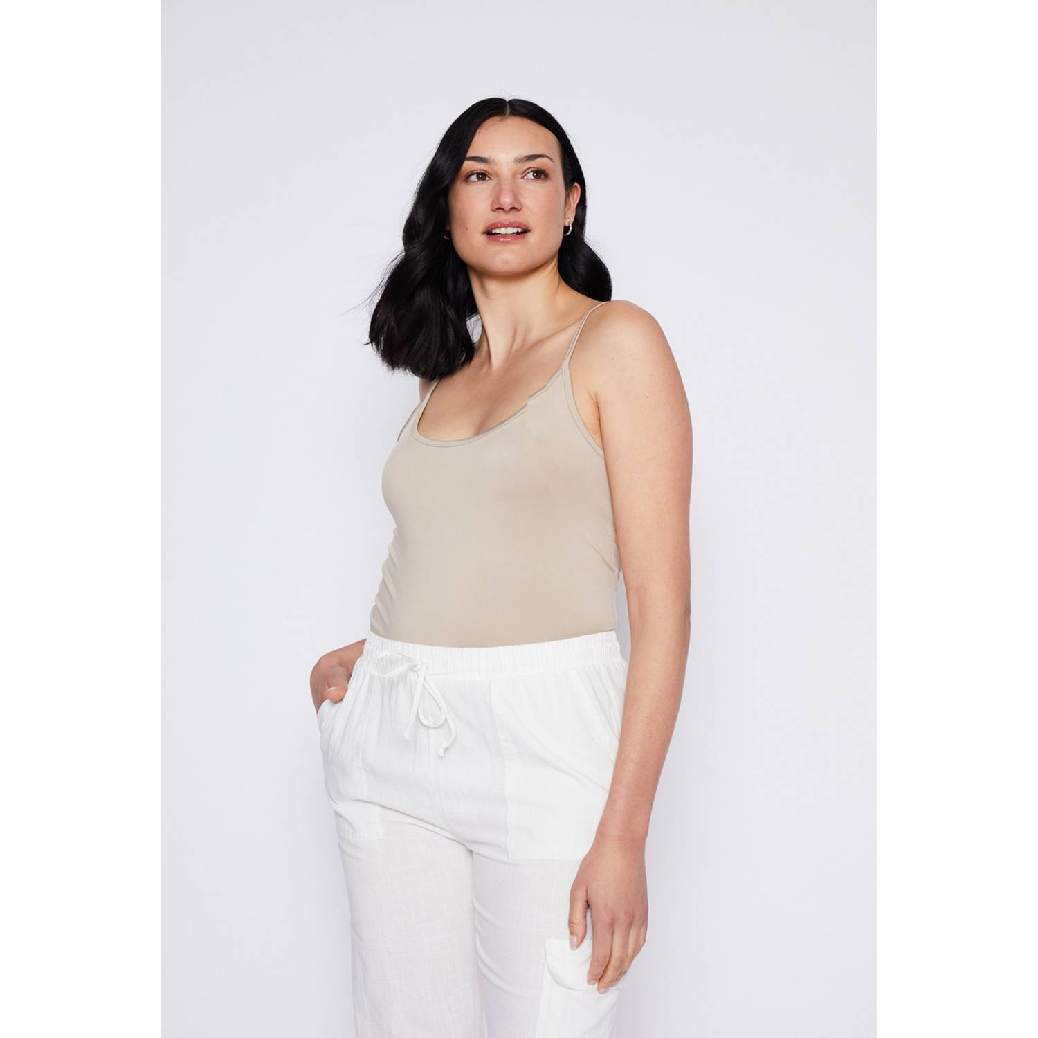 FAMILY SHOP Polera Mujer Pabilo Basic Beige Family Shop