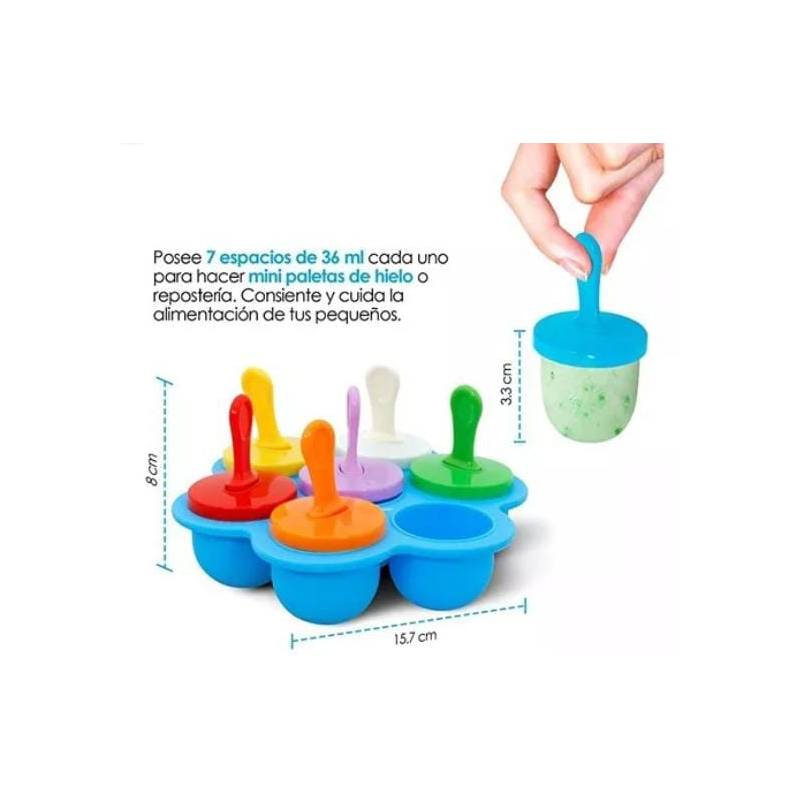 Moldes de silicona para paletas de 7 cavidades, molde para paletas de hielo  con