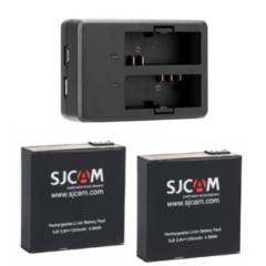 SJCAM - SET Cargador DUAL de baterías y 2 baterias Cámara deportiva SJCAM SJ8