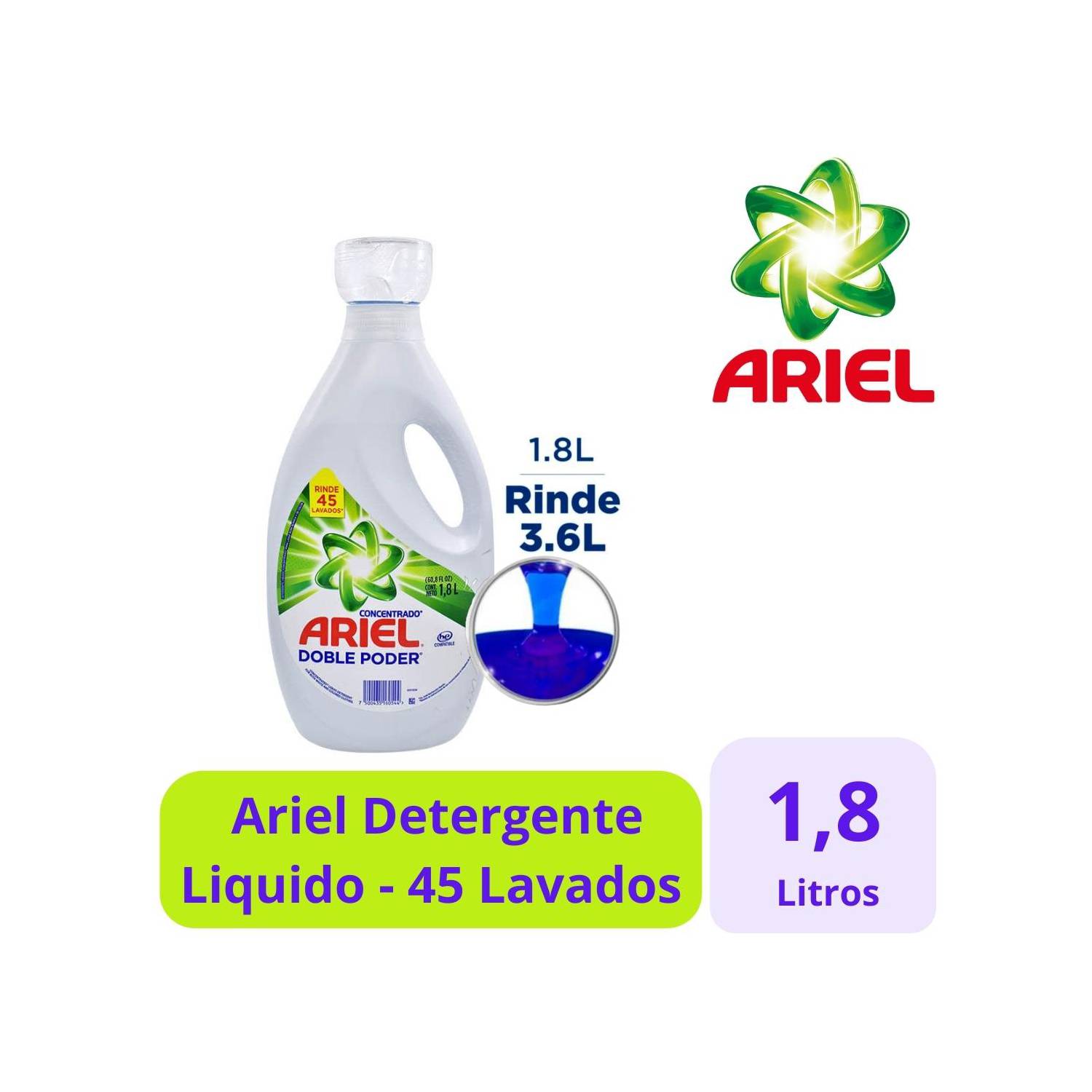 Ariel Detergente ropa 1,8 L