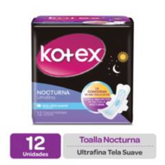 KOTEX - Toalla Higiénica Nocturna Ultrafina suave - 12  un