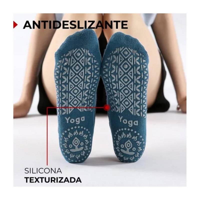 Calcetines Yoga Pilates Antideslizantes - Set 3 Pares