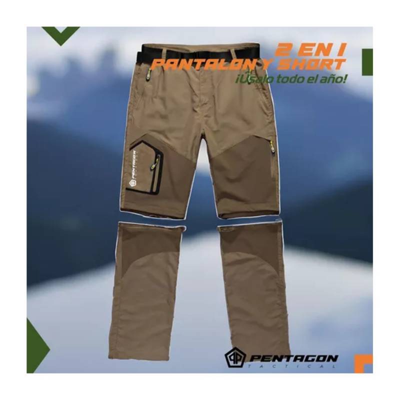 Pantalon Trekking Mujer Secado Rapido Desmontable Negro