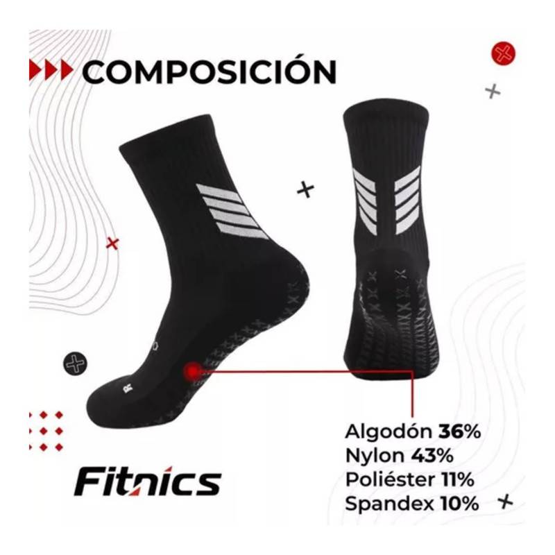 FITNICS Medias Calcetas Futbol Deportivas Antideslizante X3