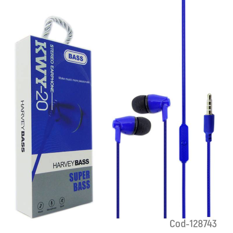 GENERICO - Audifono In Ear Con Microfono KWY-20 Colores En Caja
