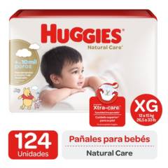 HUGGIES - Pañales Huggies Natural Care - Paq 124 un Talla XG