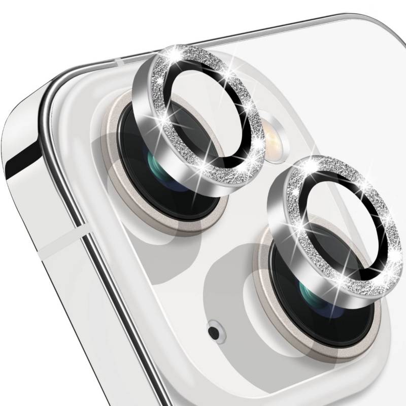 GENERICO Protector Lentes Para Cámara iPhone 15 Normal/15 Plus Silver  Brillante