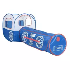 SANTU HOME & DECO - Carpa Plegable Infantil Diseño Tren con Tunel