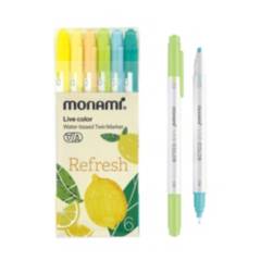 MONAMI - Set 6 marcadores doble punta Live Color Refresh