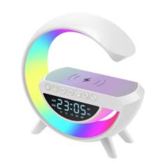 GENERICO - Altavoz Bluetooth Con Reloj Despertador Y Cargador Inalámbrico Luz LED