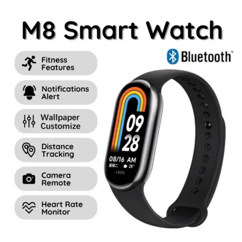 Reloj inteligente M8 para hombre y mujer, pulsera deportiva