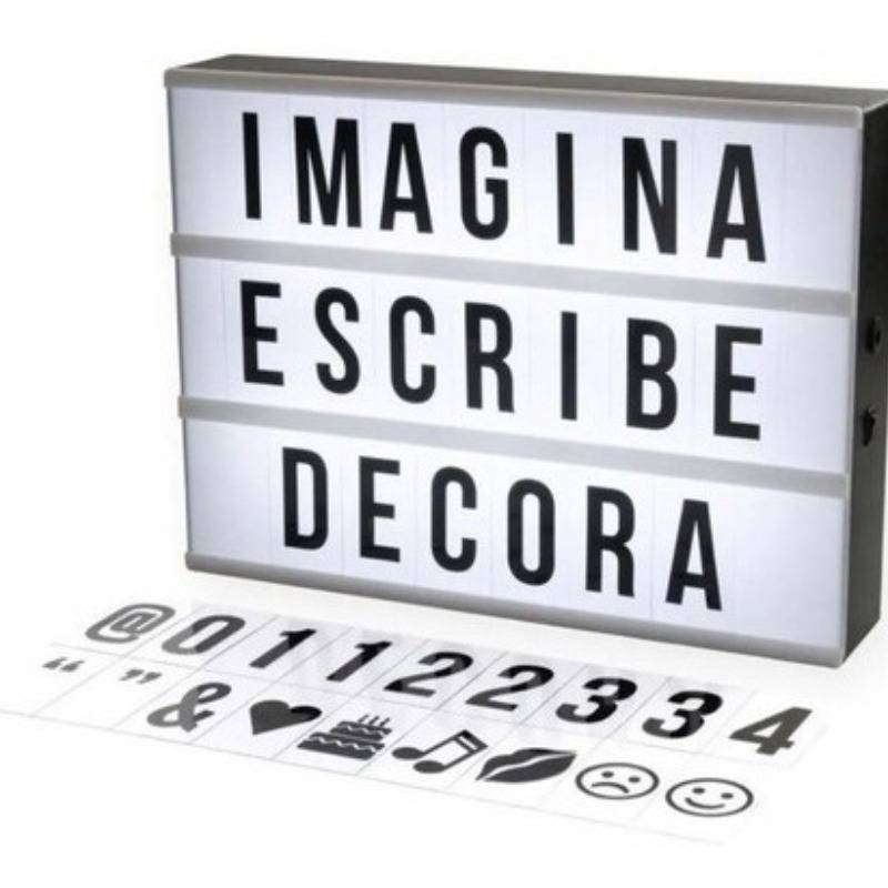 GENERAC - Pizarra A4 Caja De Luz Led Lightbox Con Letras Y Emojis