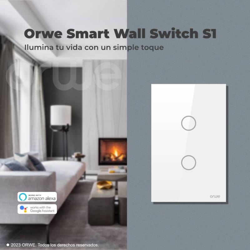 SMART LIFE Orwe Interruptor Inteligente Wifi Doble Blanco Consin