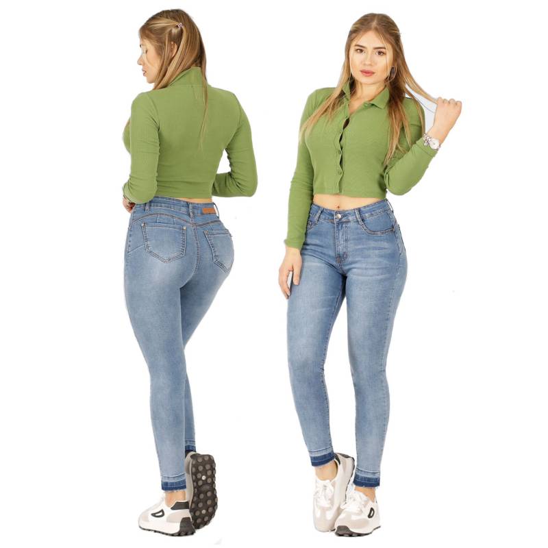 Jeans Mujer Mezclilla Strech Corte Colombiano Push Up (levanta