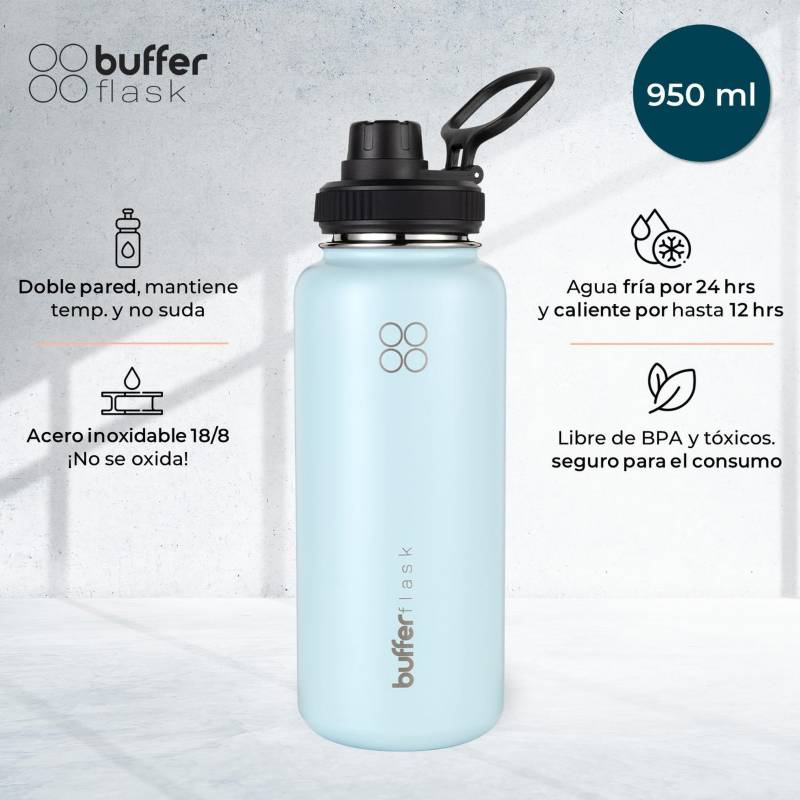 BUFFER FLASK Termo Botella Agua Acero Inox - Azul